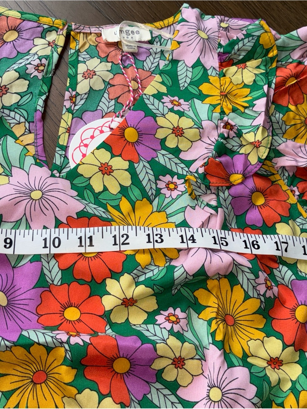 Umgee Green Floral Ruffle Romper - Picture 5 of 7